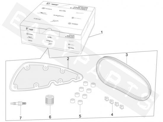 Maintenance kit PIAGGIO MP3 500 IE E3-E4 2014-2018 (without brake pads)